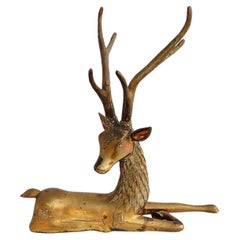 Hollywood Regency Large Brass Deer by Sarreid, Spain 1970s