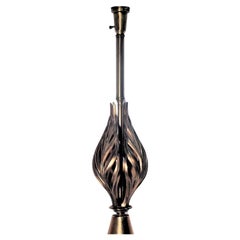 Hollywood Regency Brass Laurel Leaf Lamp