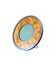 Hollywood regency large burl photo frame, Nucci Valsecchi Italy 1970s