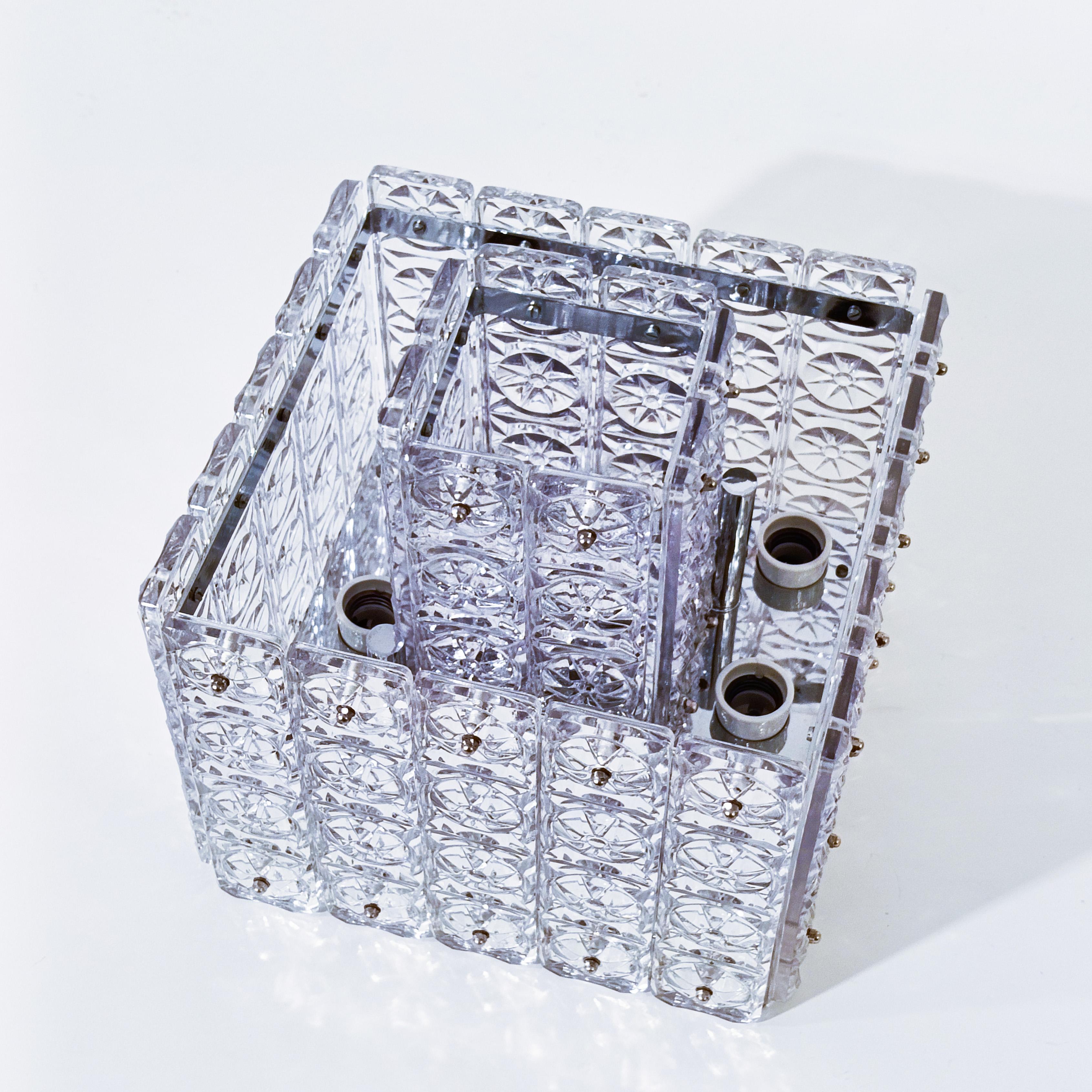 Fin du 20e siècle Hollywood Regency. Grande boîte d'encastrement en cristal de Kinkeldey, Allemagne, années 1970 en vente