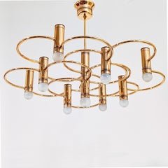 Hollywood Regency. Große vergoldete Unterputzdose von Gaetano Sciolari, Italien, 1970er Jahre