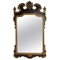 Hollywood Regency Large Giltwood Italian Carved Wall Mirror