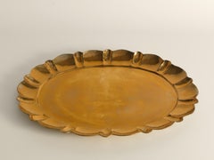 Hollywood Regency Großes ovales Messingtablett von Firma Lars Holmström, Schweden 1940er Jahre