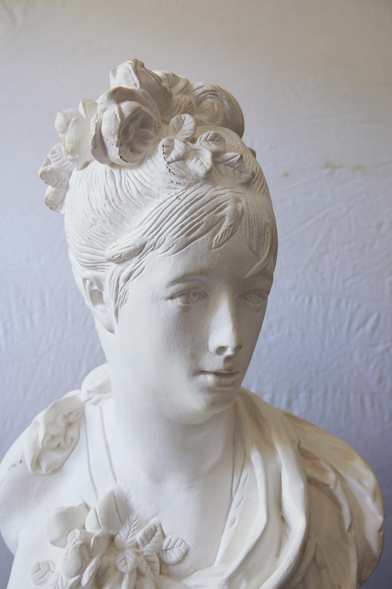 Hollywood Regency Large Plaster Bust 3