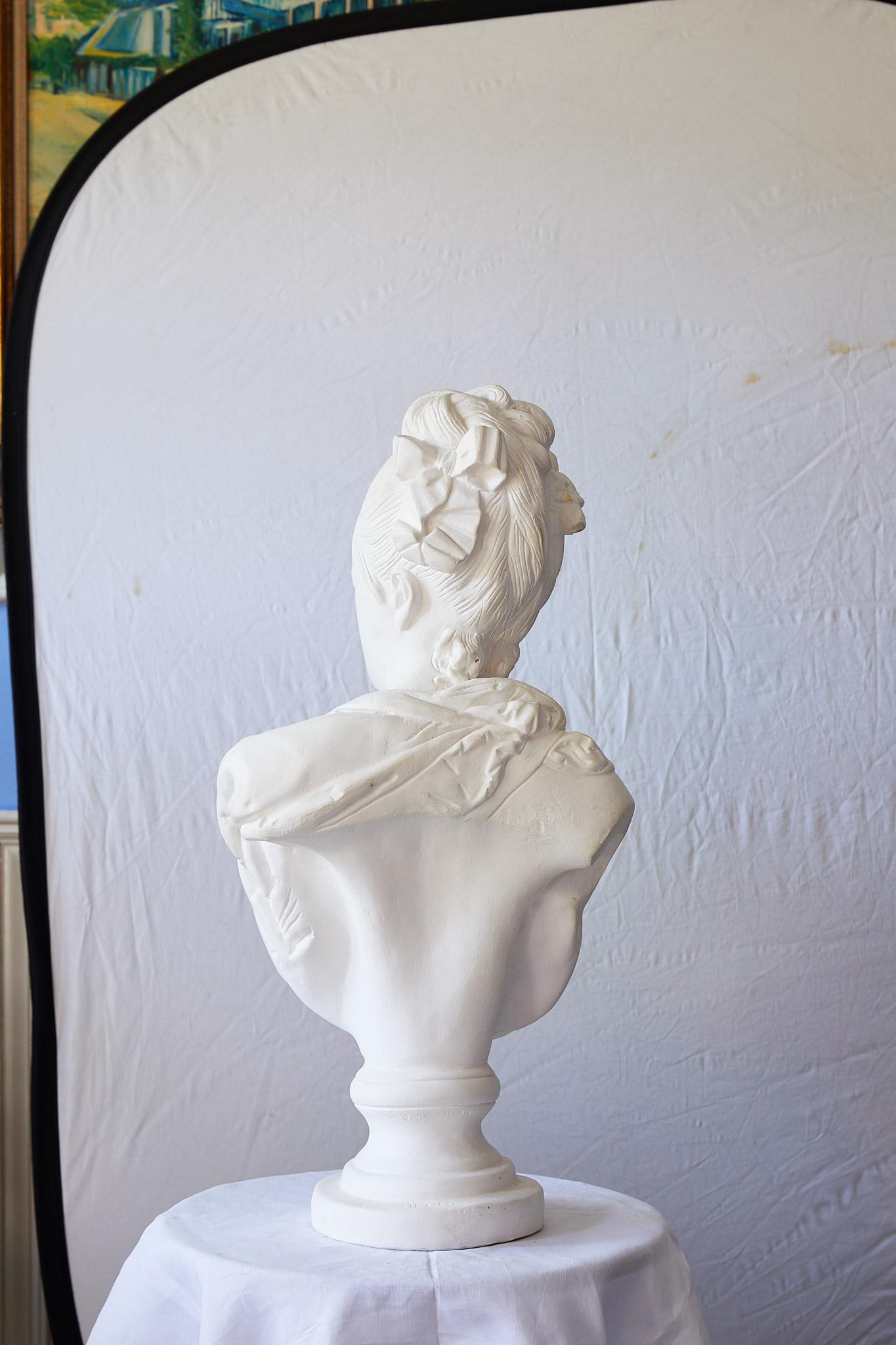 Mexican Hollywood Regency Large Plaster Bust