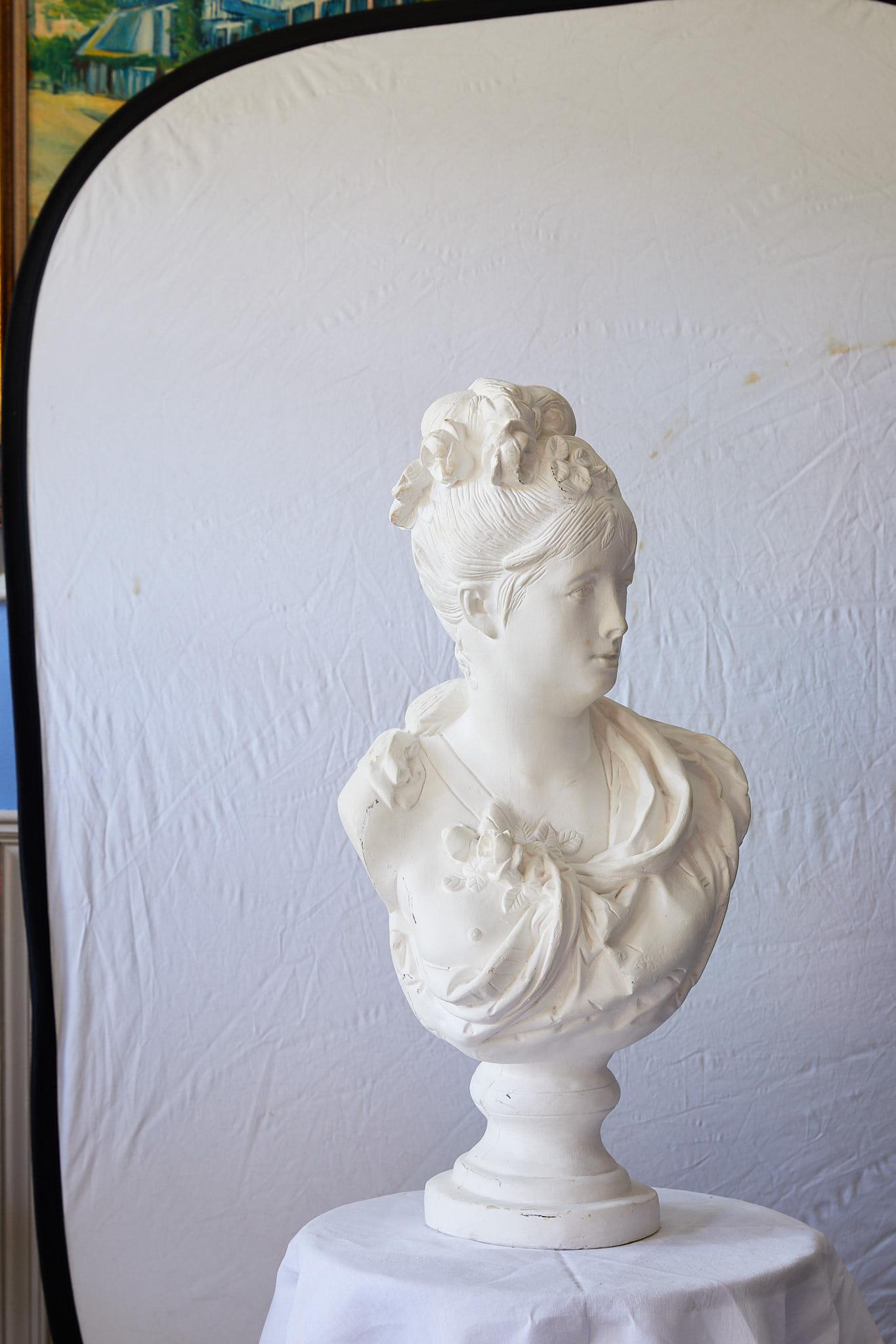 20th Century Hollywood Regency Large Plaster Bust