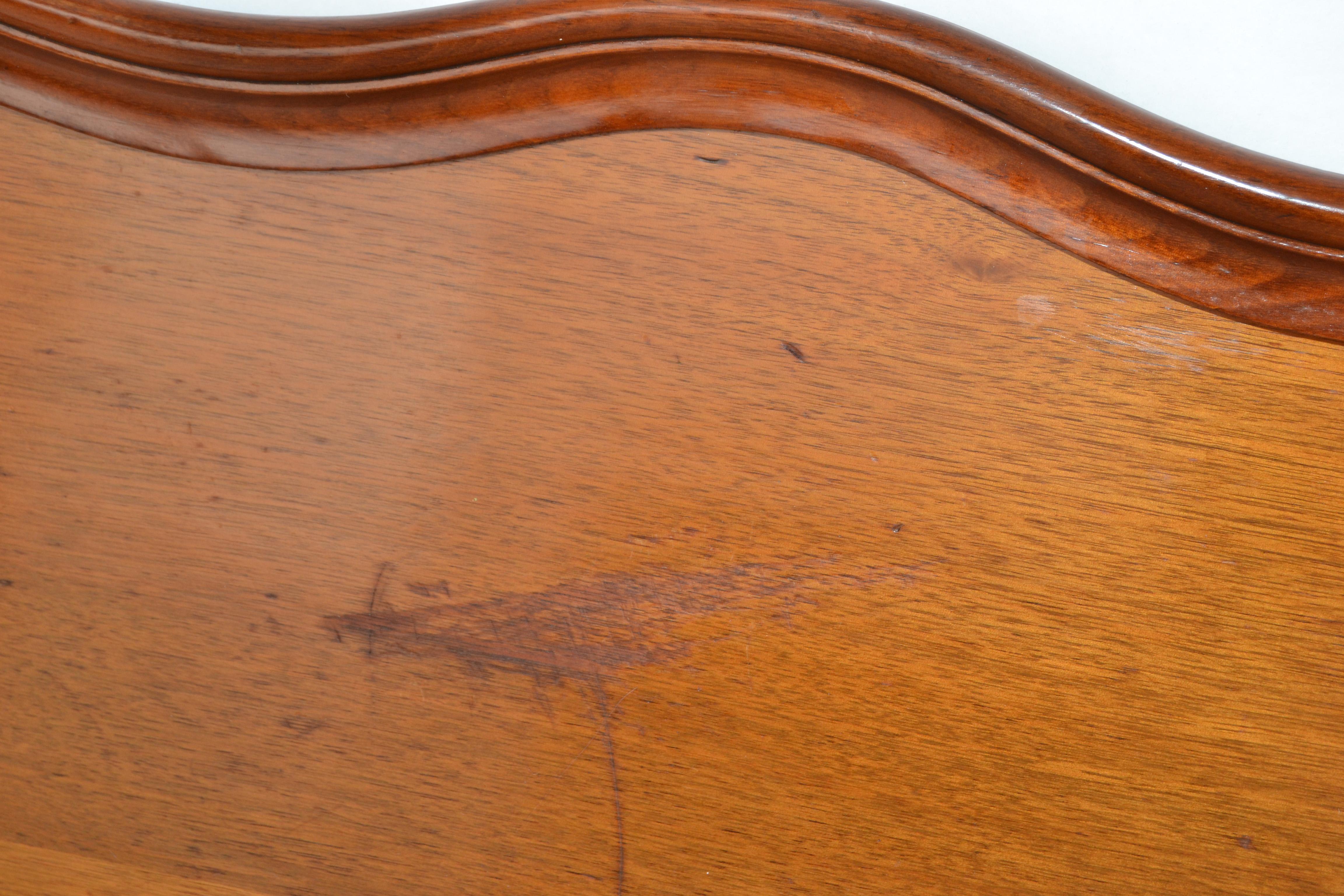 Hollywood Regency Large Rustic Hand Carved Solid Wood Serving Tray Platter, 1975 For Sale 6