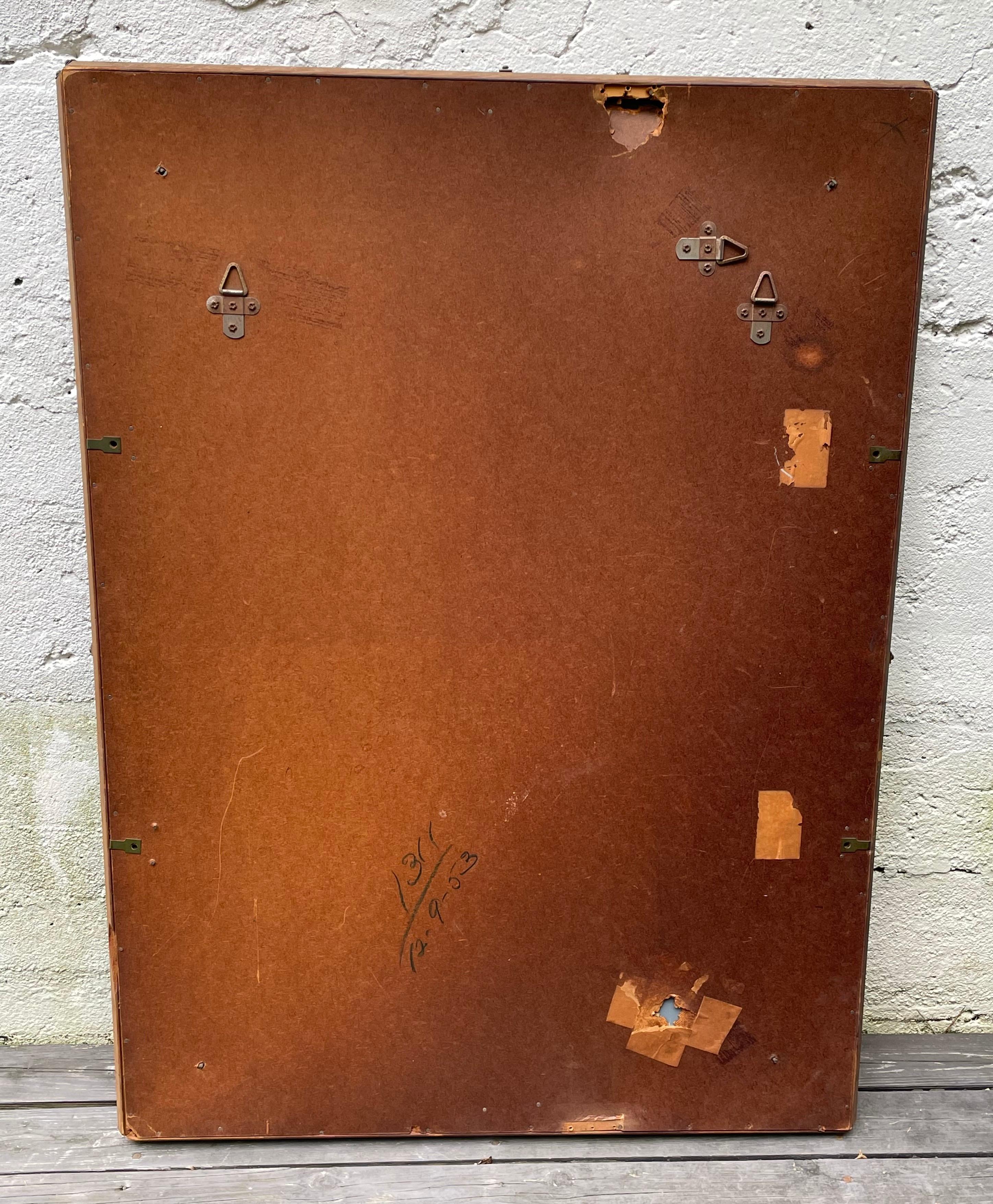 Hollywood Regency Large Scale Rectangular Mirror with Tray Frame, 1950's 1