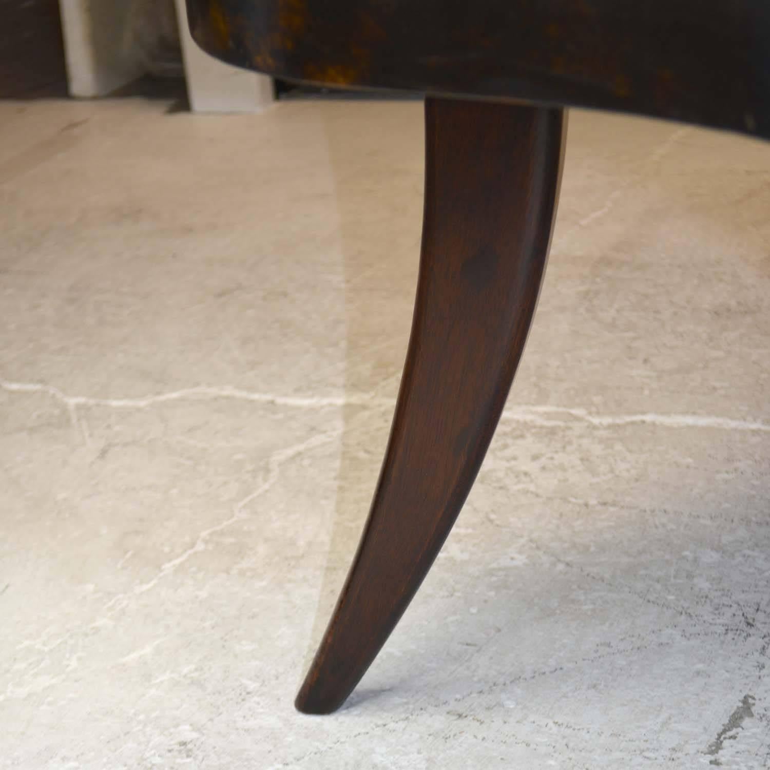 20th Century Hollywood Regency Leather Top Cocktail Table