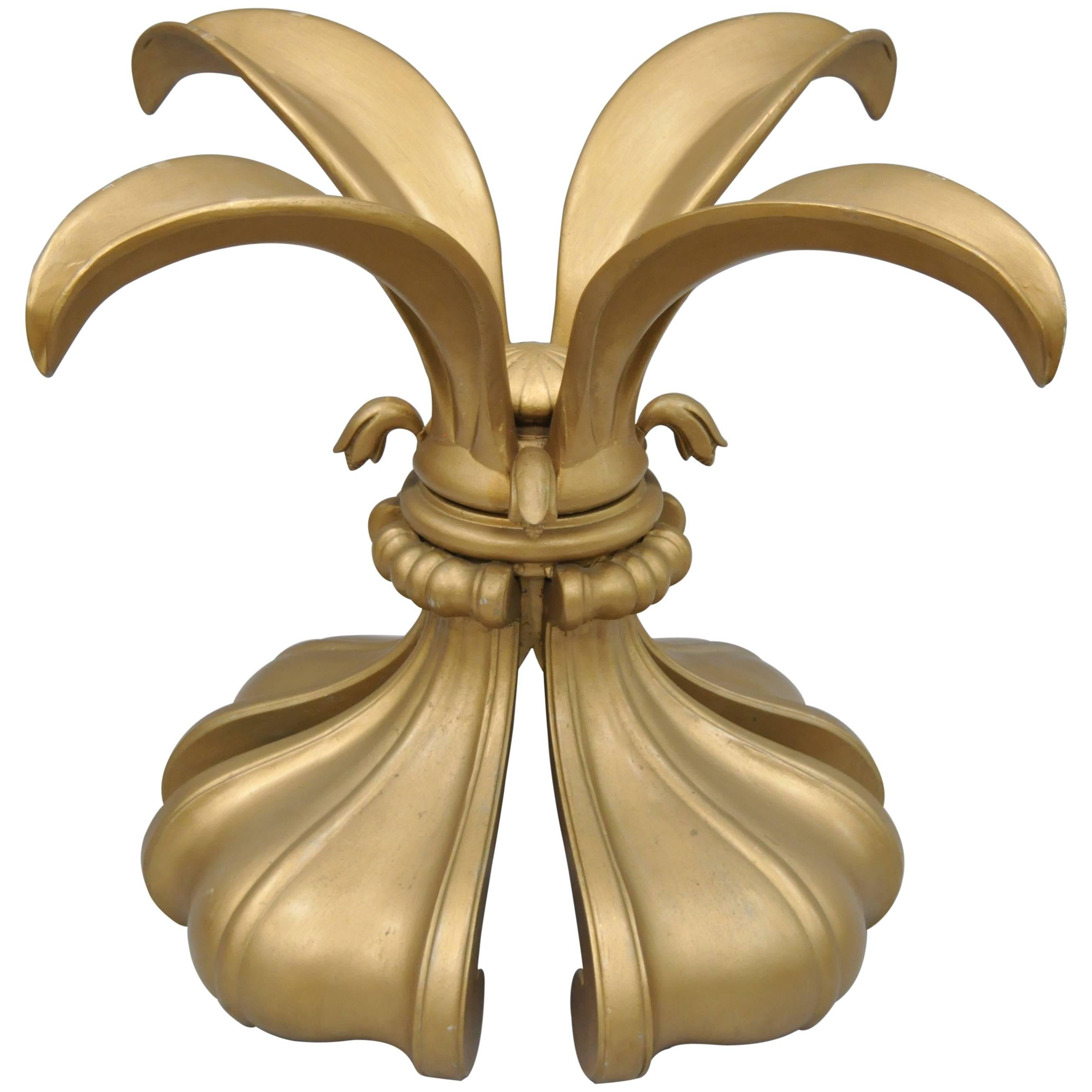 Hollywood Regency Lily Flower Fleur-de-Lis Gold Center Table Base