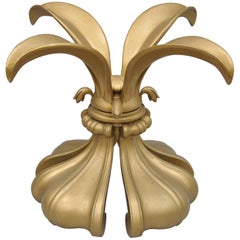 Hollywood Regency Lily Flower Fleur-de-Lis Gold Center Table Base