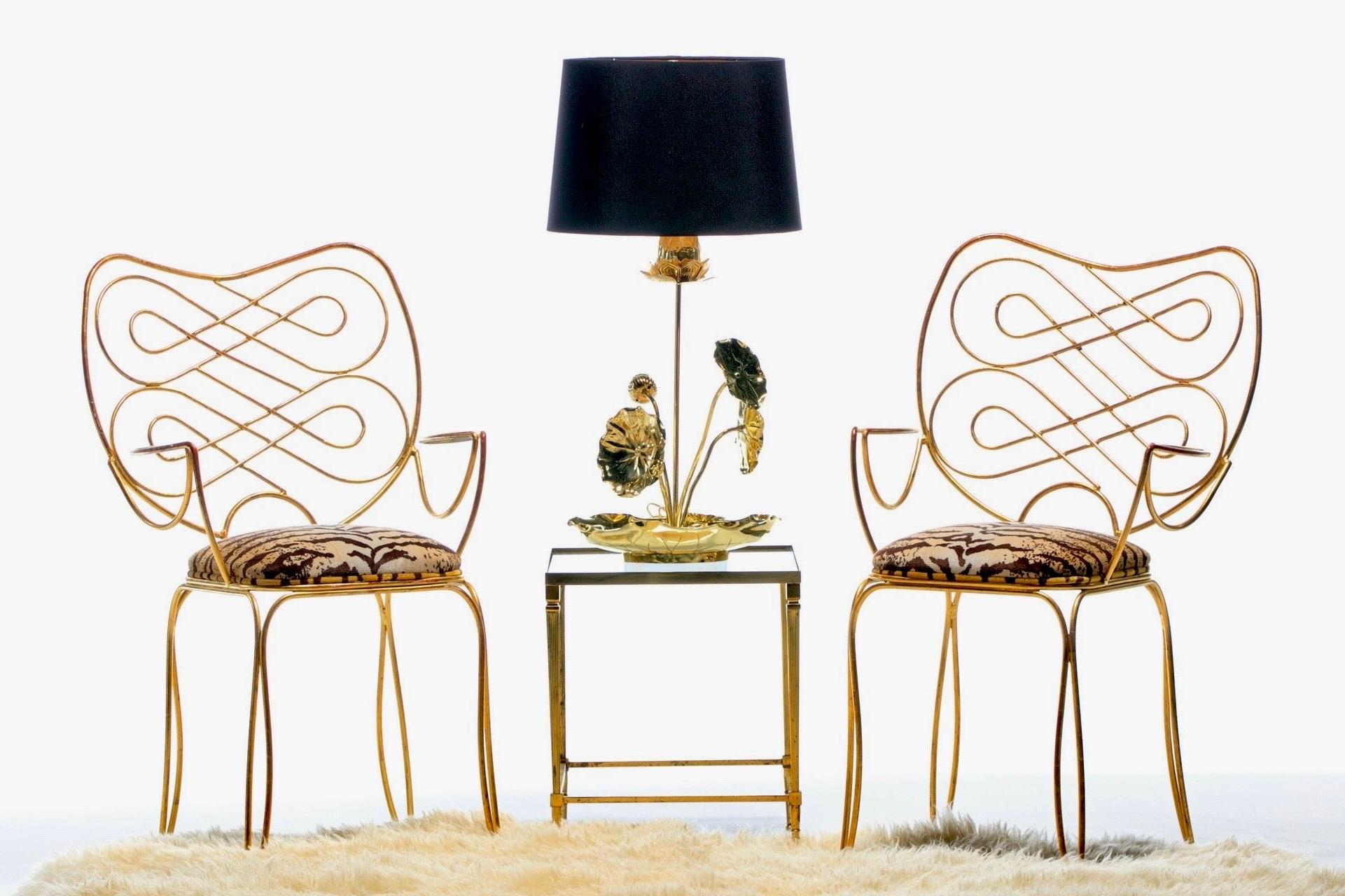 Sculptural brass lotus flower lamp by Feldman Lighting Company often described as in the style of Tommi Parzinger. When originally sold, Feldman Lotus Lamps were customized to the buyer's taste - one could select the number of branches and