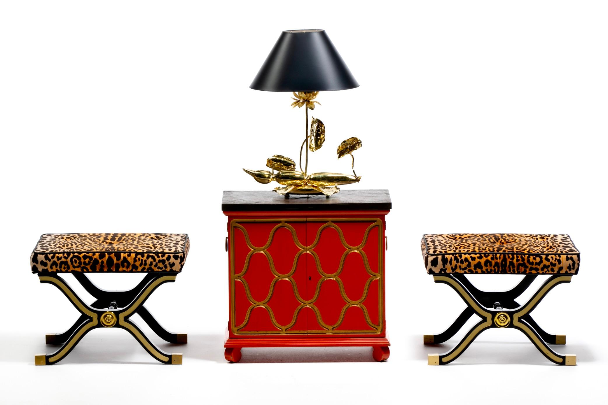 Hollywood Regency Lotusblumenlampe aus poliertem Messing von Feldman um 1960 im Angebot 15