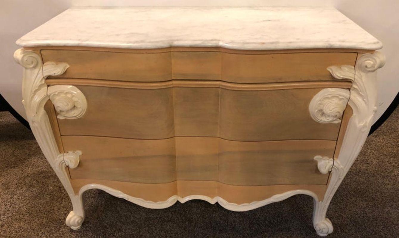 Marble Hollywood Regency Louis XV Commode, Nightstand or Dresser by Casaragi For Sale