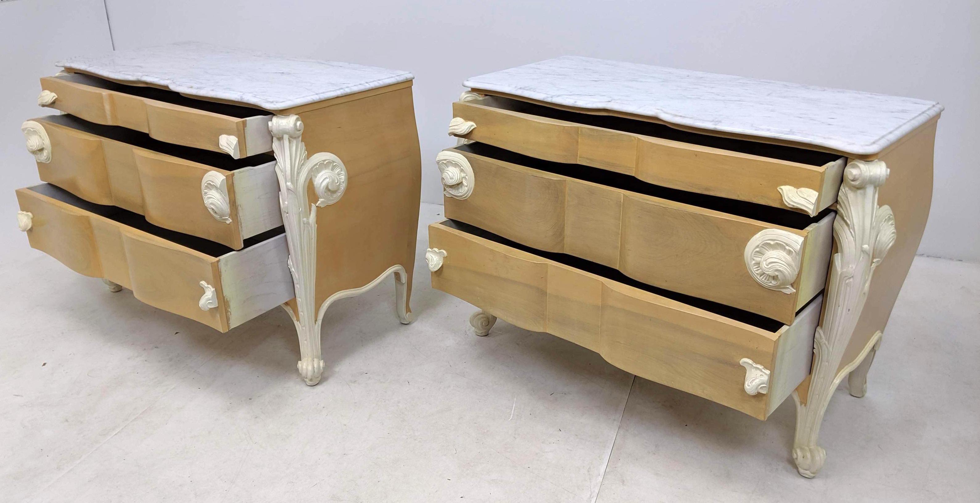 Italian Hollywood Regency Louis XV Commodes, Nightstands or Dressers by Casaragi a Pair