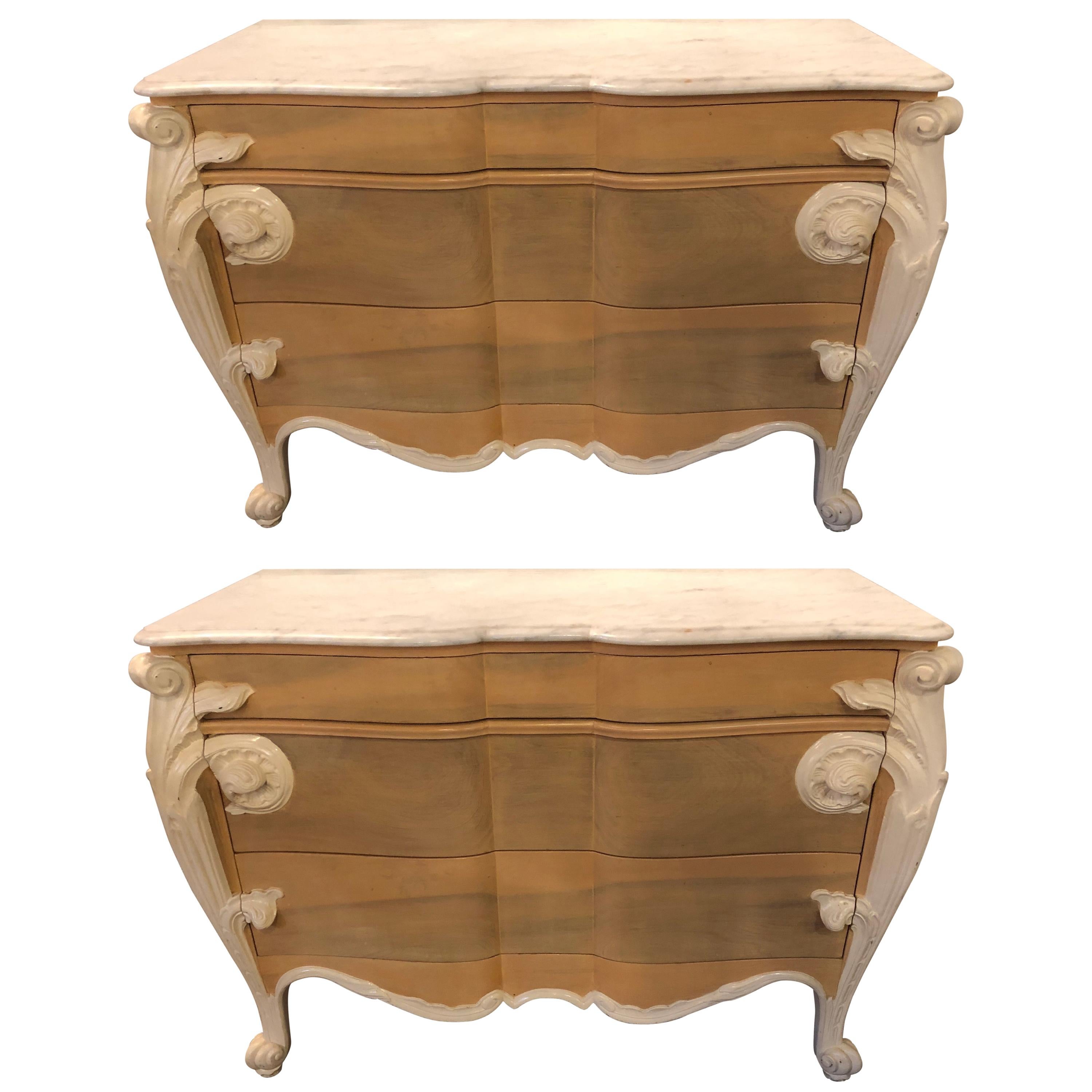 Hollywood Regency Louis XV Commodes, Nightstands or Dressers by Casaragi a Pair