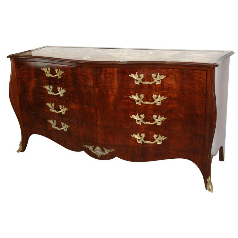 Commode double de style Louis XV Hollywood Regency