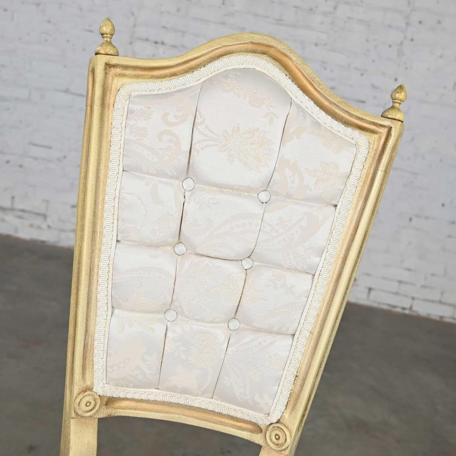 Hollywood Regency Louis XVI Style Antique White Dressing or Accent Chair For Sale 8