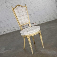 Hollywood Regency Louis XVI Style Antique White Dressing or Accent Chair
