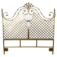 Hollywood Regency Louis XVI Style Gilt Metal Headboard