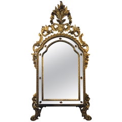 Louis XVI Style Wall or Console Mirror, Italian, Gilt Wood
