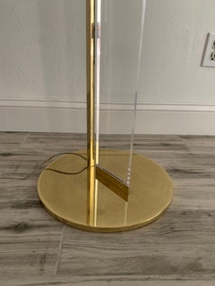 Hollywood Regency Lucite and Brass Floor Lamp by Fredrick Ramond