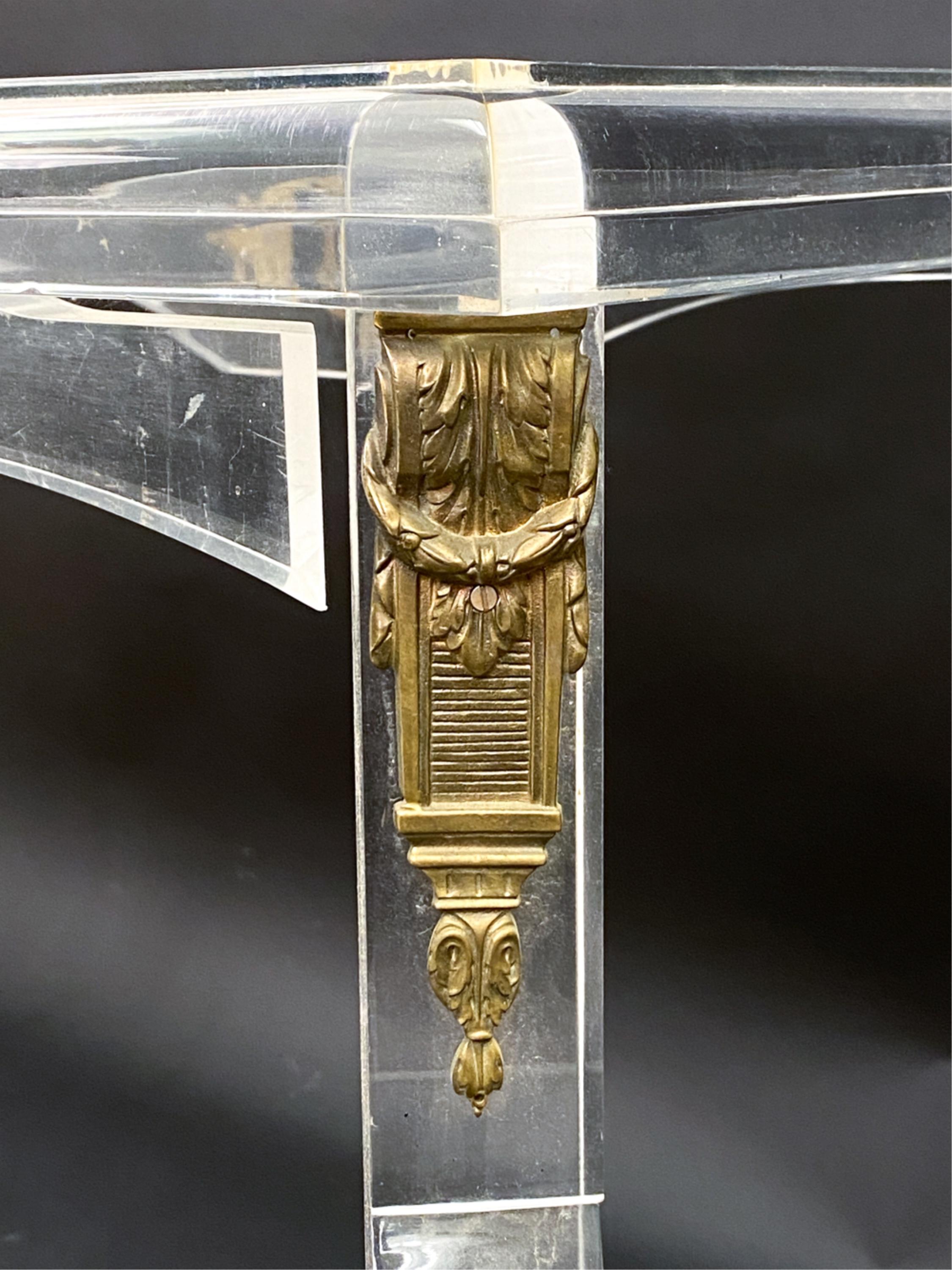 XX secolo Scrivania in lucite e vetro Hollywood Regency Circa 1930 in vendita