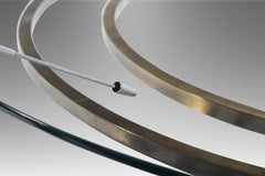 Hollywood Regency Lucite & Brass Coffee Table on Casters by Charles Hollis Jones