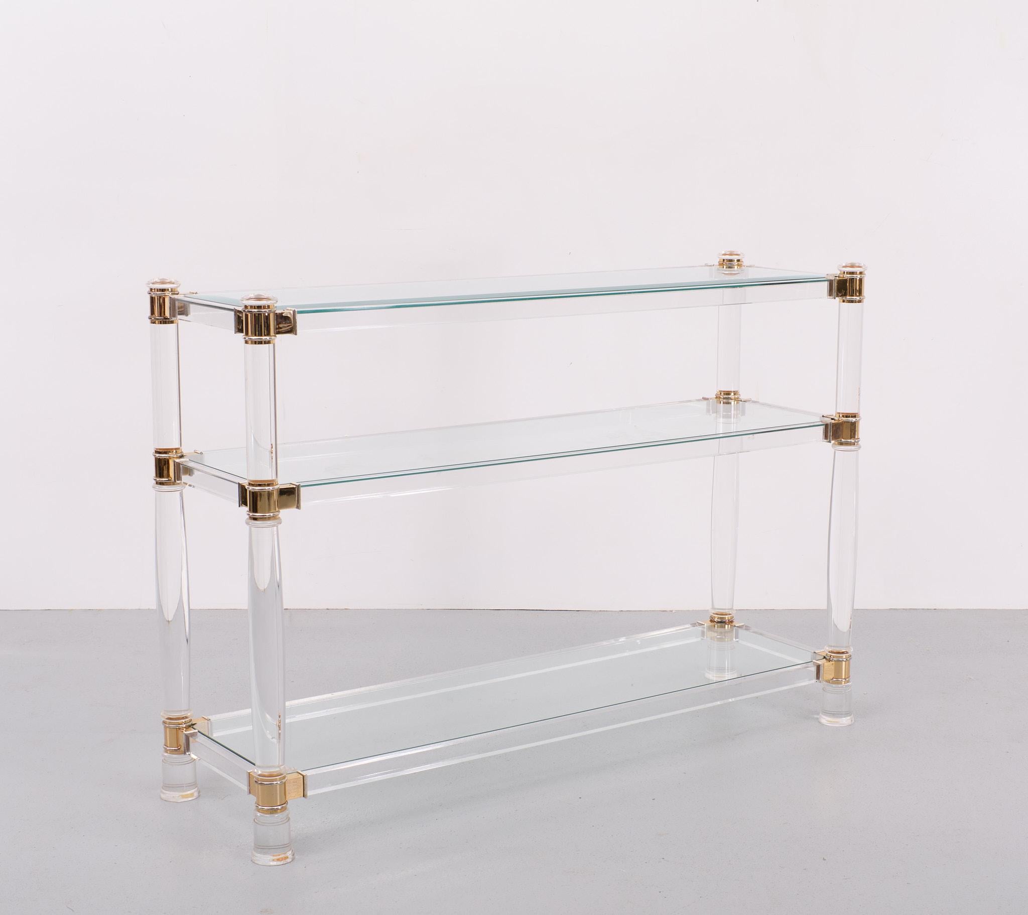Hollywood Regency  Lucite Console table and Mirror 1970s France  For Sale 2