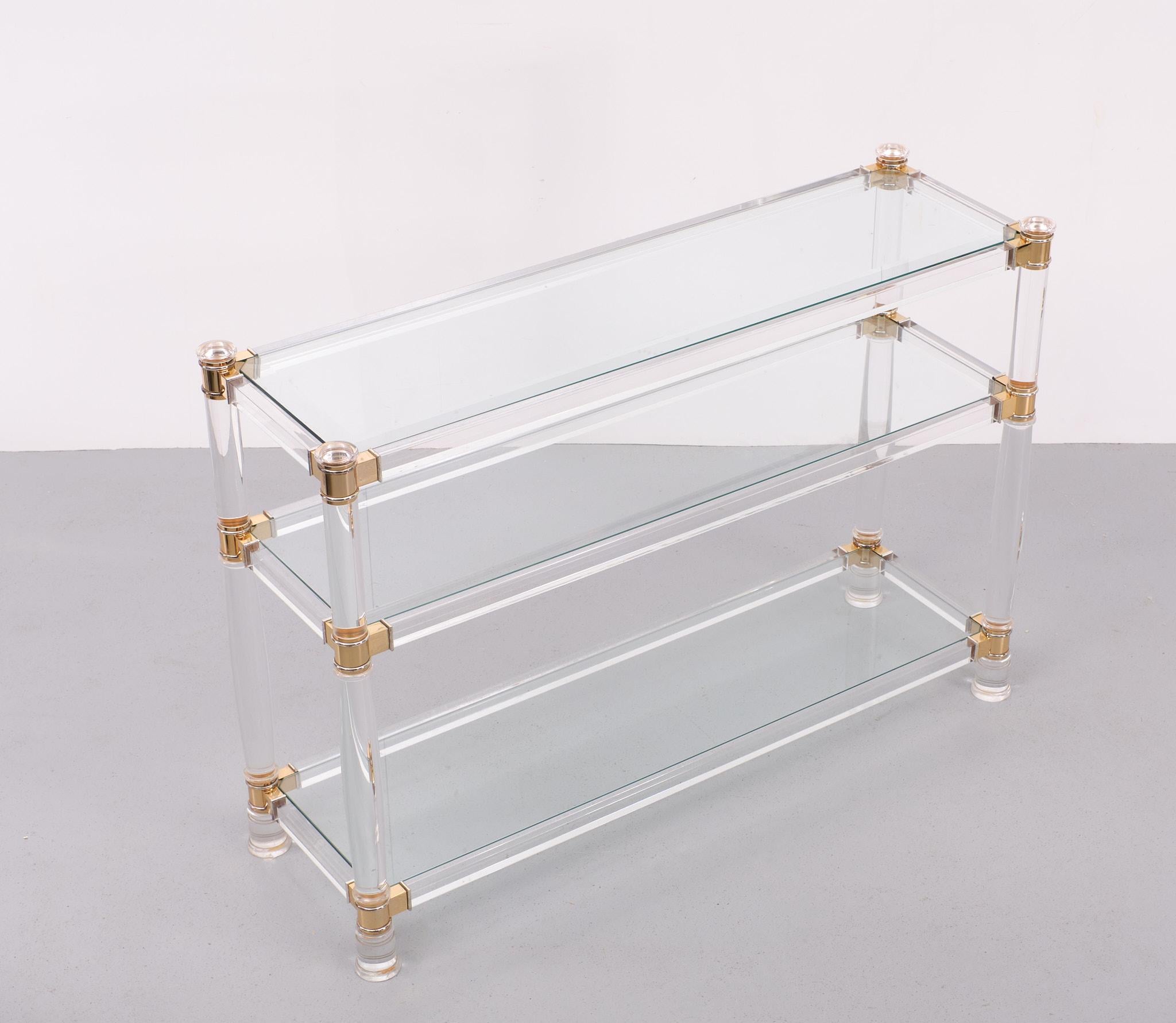 Hollywood Regency  Lucite Console table and Mirror 1970s France  For Sale 3