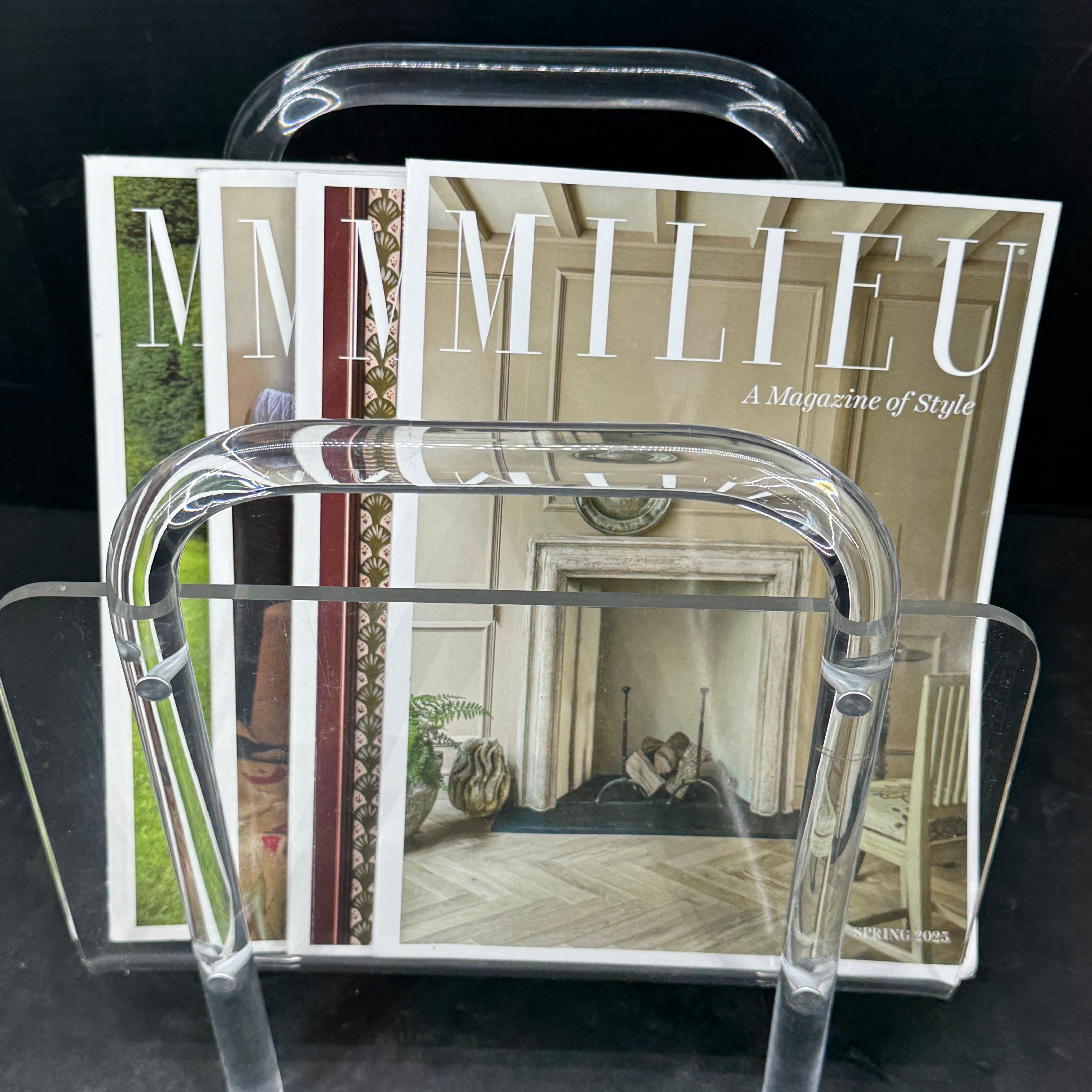 Portariviste in lucite Hollywood Regency, anni '70, americano in vendita 4