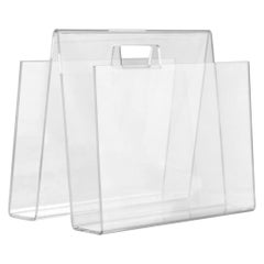 Hollywood Regency Lucite Magazine Rack