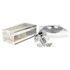 Hollywood regency lucite smoking set, Guzzini  Italy 1970