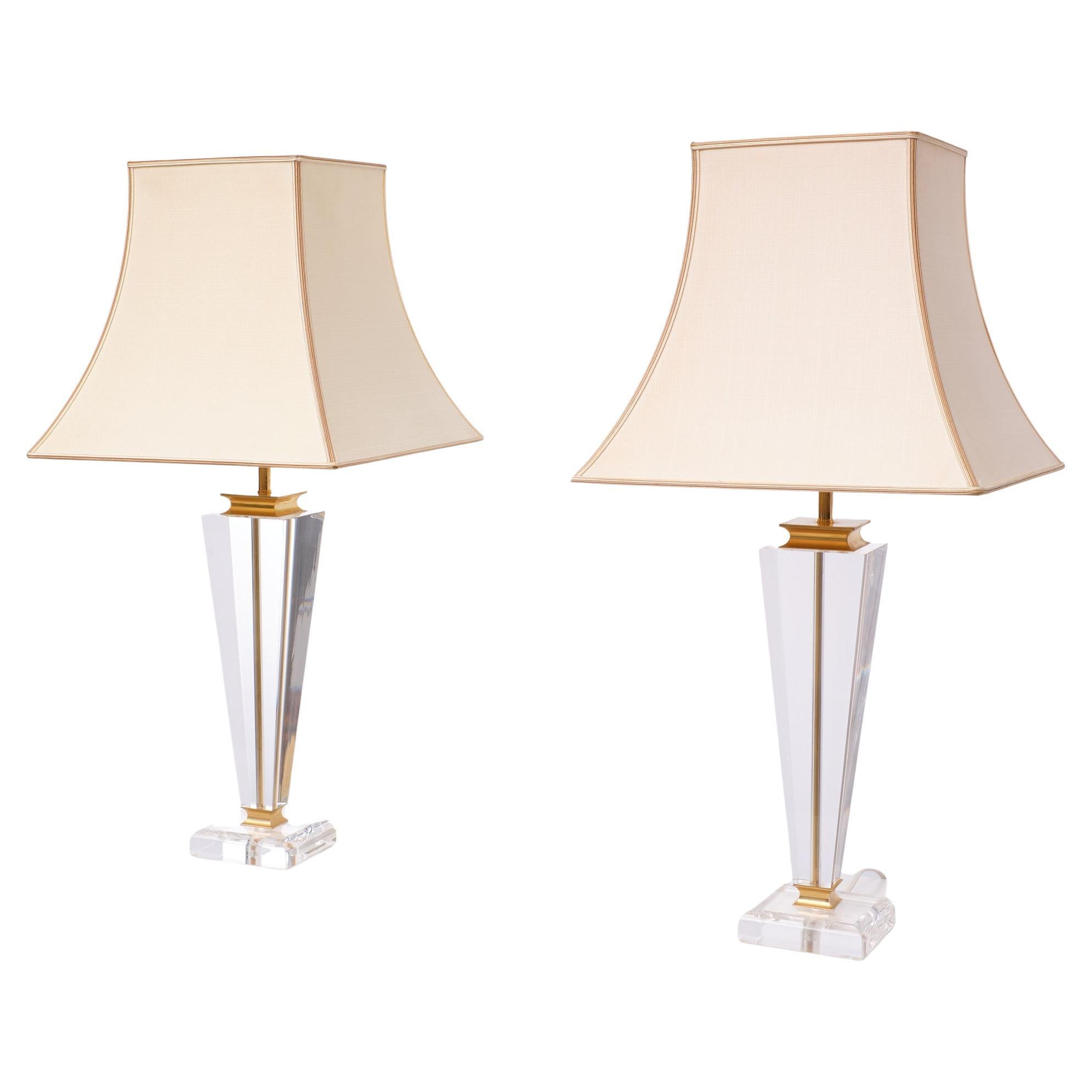 Hollywood Regency Parigi  Lucite table lamps  1970s Italy  In Good Condition For Sale In Den Haag, NL