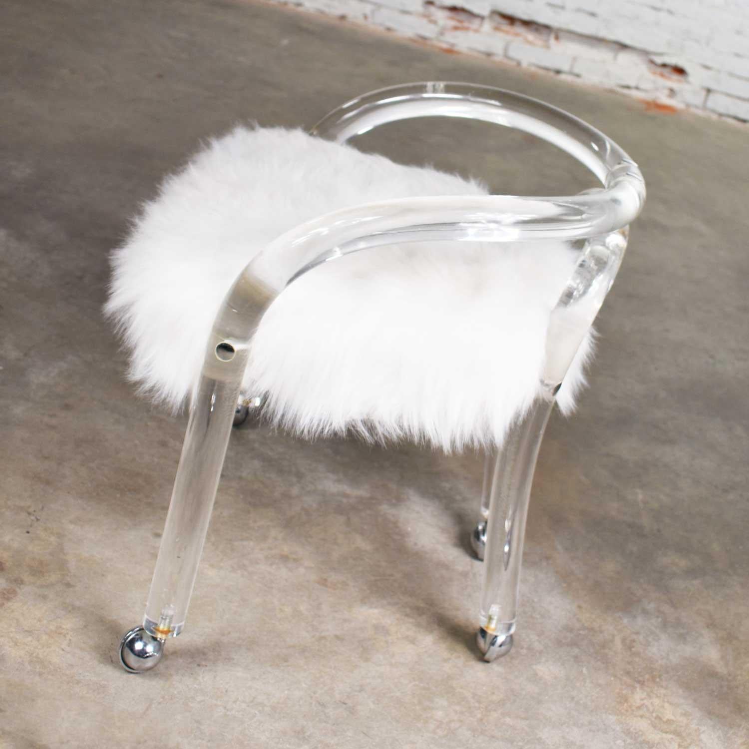 white vanity stool