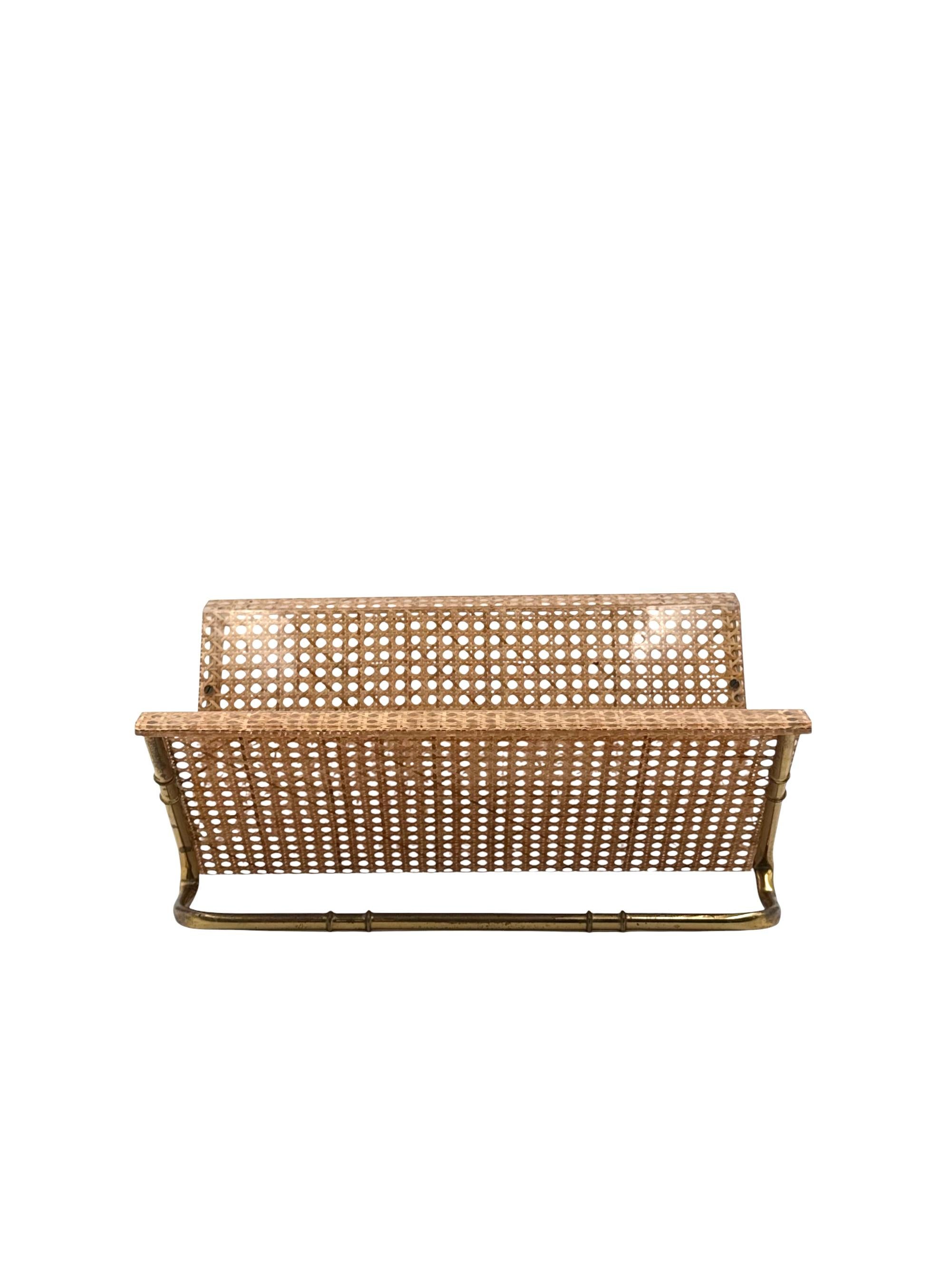 Laiton Porte-revues Hollywood regency, Italie 1970 en vente