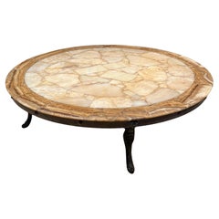 1960er Jahre Prächtiger Couchtisch aus Bronze und Onyx von Muller of Mexico Restauriert