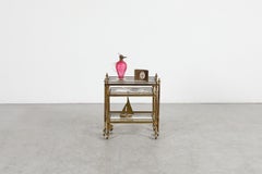 Hollywood Regency Maison Baguès Style Brass Nesting Tables, Set of 2