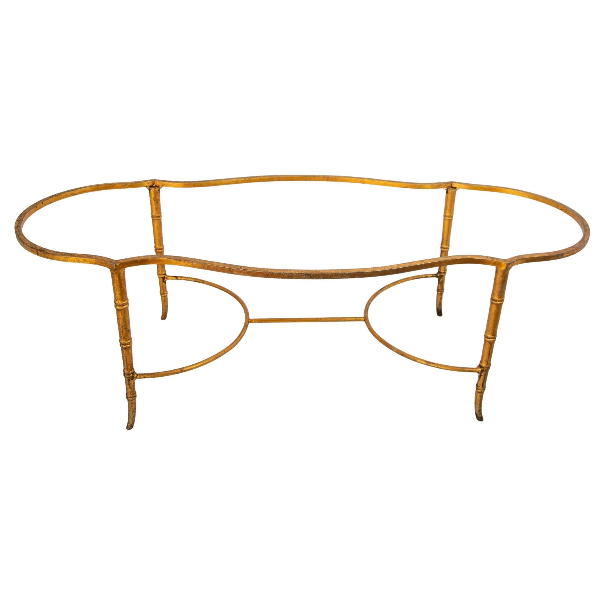 Hollywood-Regency-Couchtischsockel aus vergoldeter Bronze im Stil von Maison Bagues, Frankreich 1960