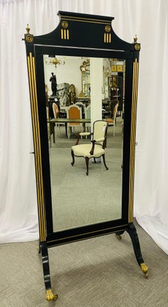 Hollywood Regency  Maison Jansen Beveled Cheval Mirror