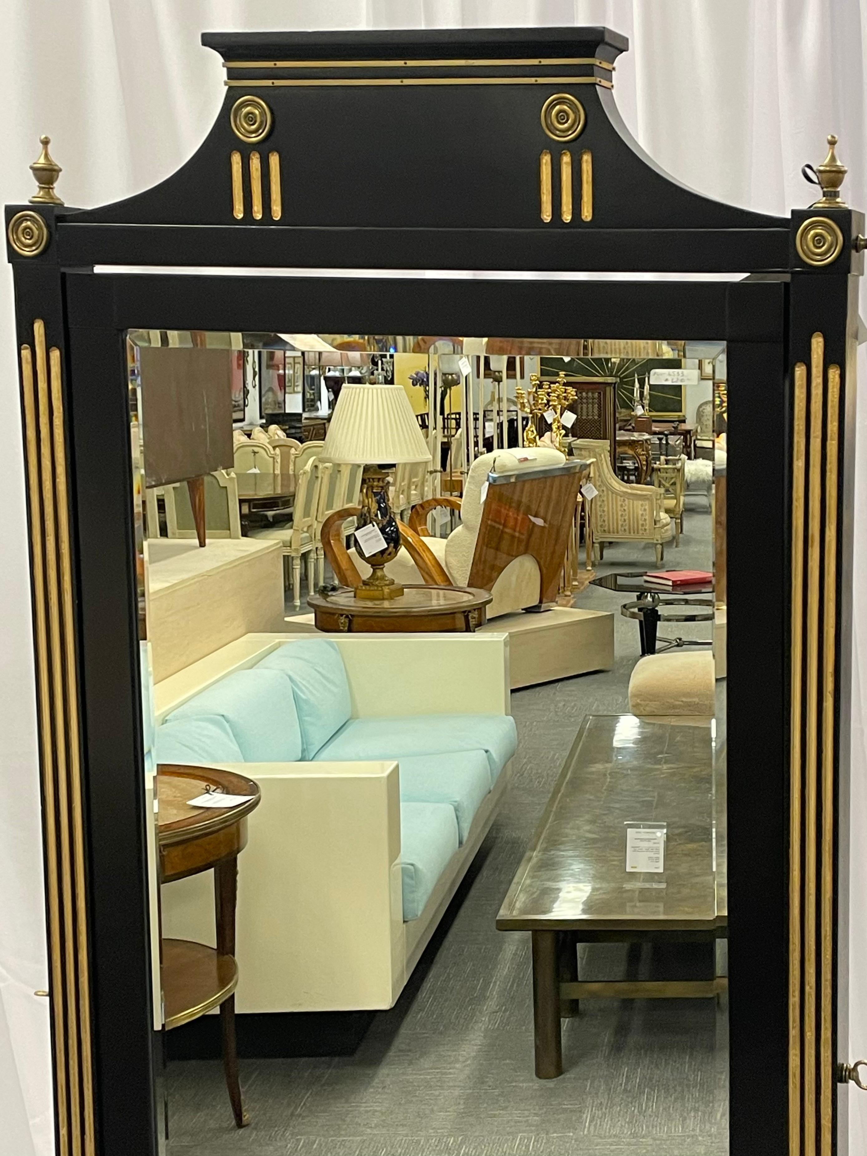 French Hollywood Regency  Maison Jansen Beveled Cheval Mirror For Sale