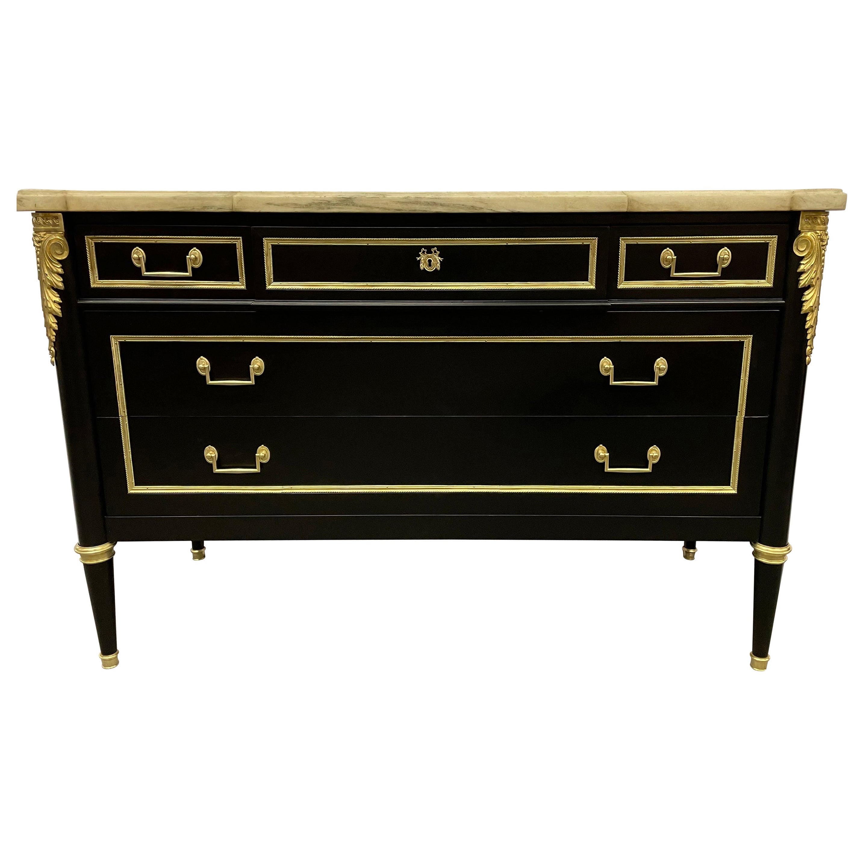 Commode, cassettone, comò in ebano della Maison Jansen, Francia, anni '40