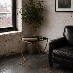 Hollywood Regency Maison Jansen Faux Bamboo Side Table