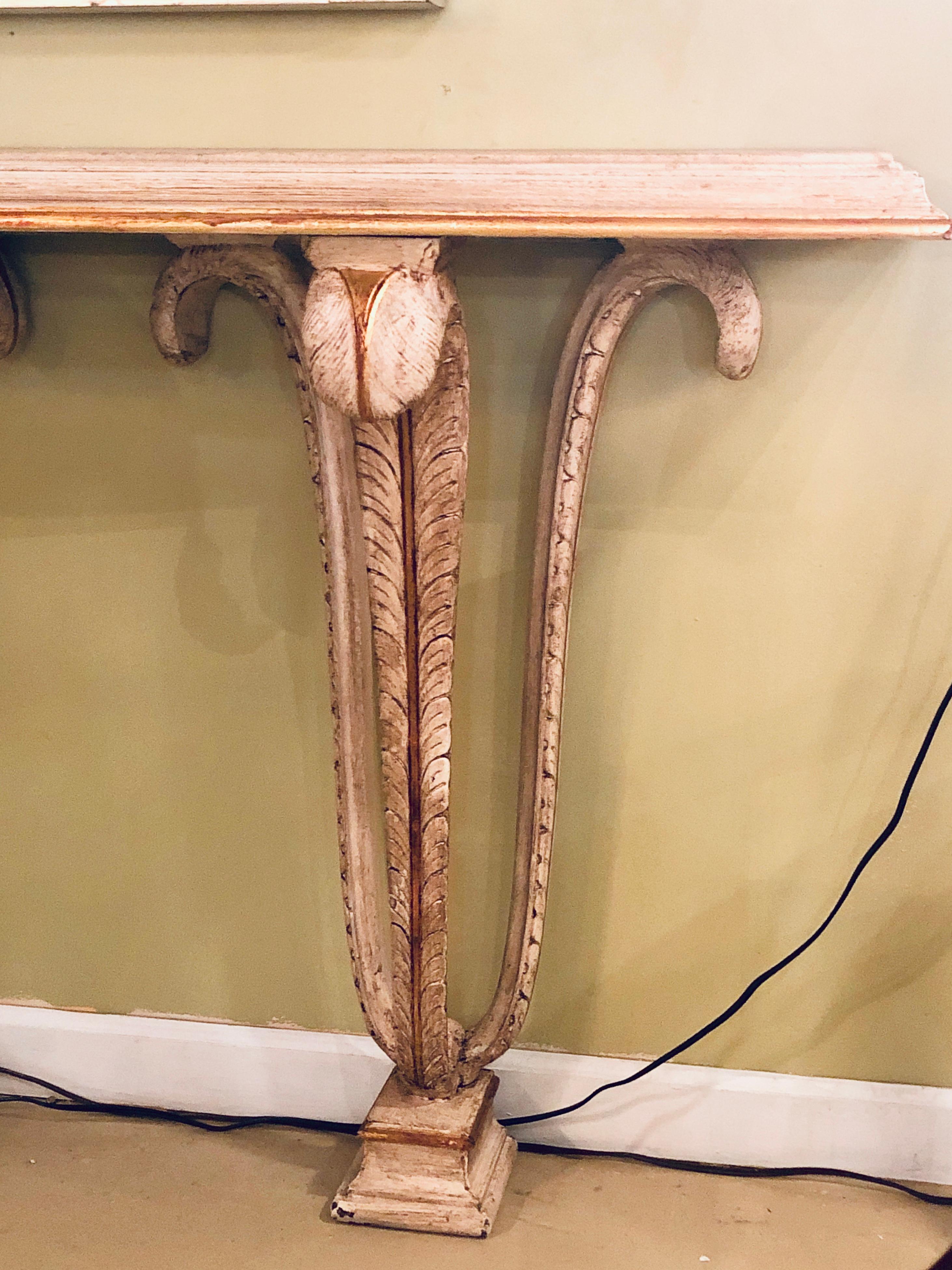 Hollywood Regency Maison Jansen Marble Top Paint Decorated Console Table 6