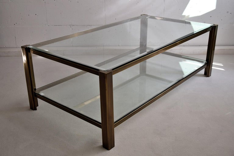 Hollywood Regency Maison Jansen Solid Brass Coffee Table For Sale 6
