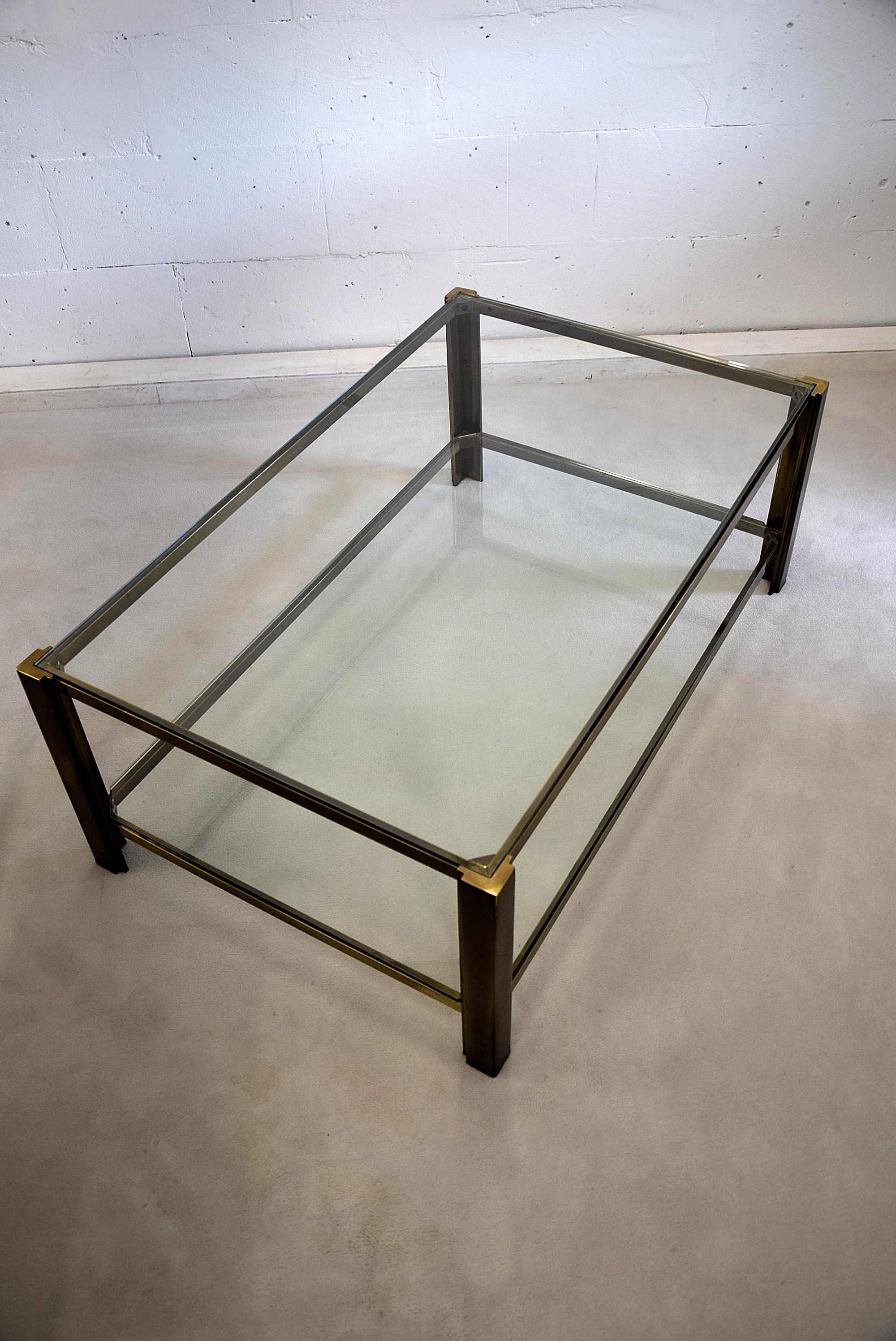 Hollywood Regency Maison Jansen Solid Brass Coffee Table 3