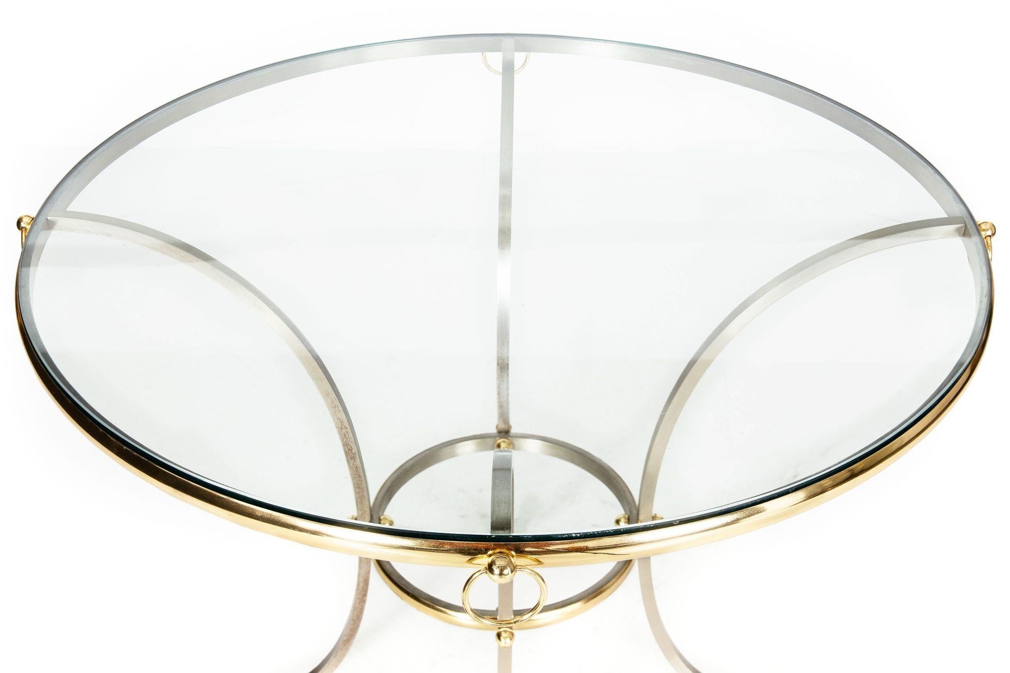Européen Table de salle à manger circulaire de style Hollywood Regency Maison Jansen, vers 1970 en vente