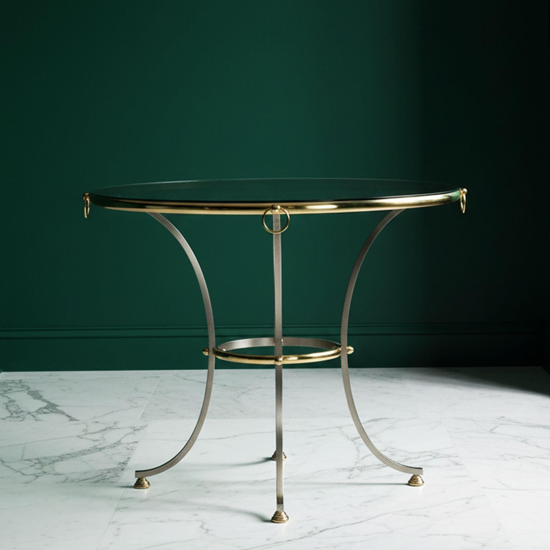 Table de salle à manger circulaire de style Hollywood Regency Maison Jansen, vers 1970 Bon état - En vente à Shippensburg, PA