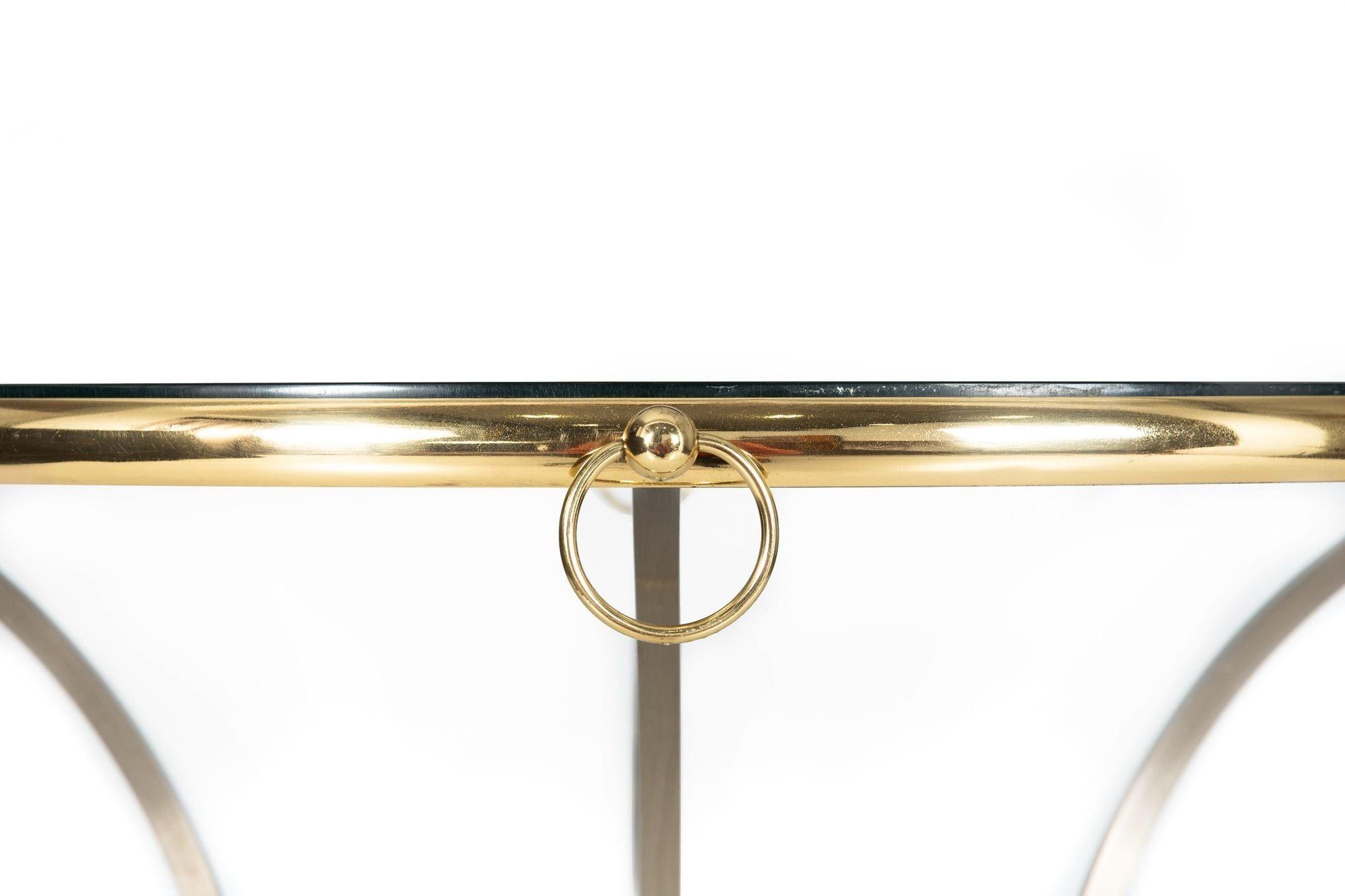 20ième siècle Table de salle à manger circulaire de style Hollywood Regency Maison Jansen, vers 1970 en vente