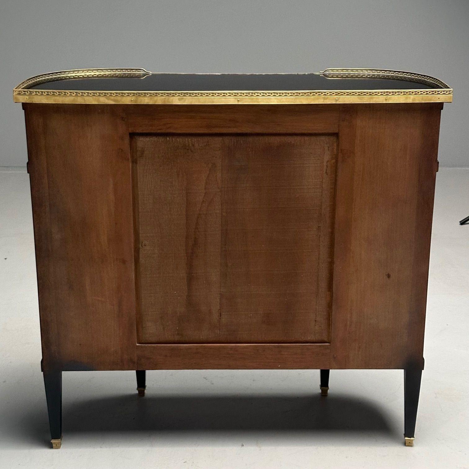 Hollywood Regency, Maison Jansen Style, Demilune Console, Black Lacquered Server 6